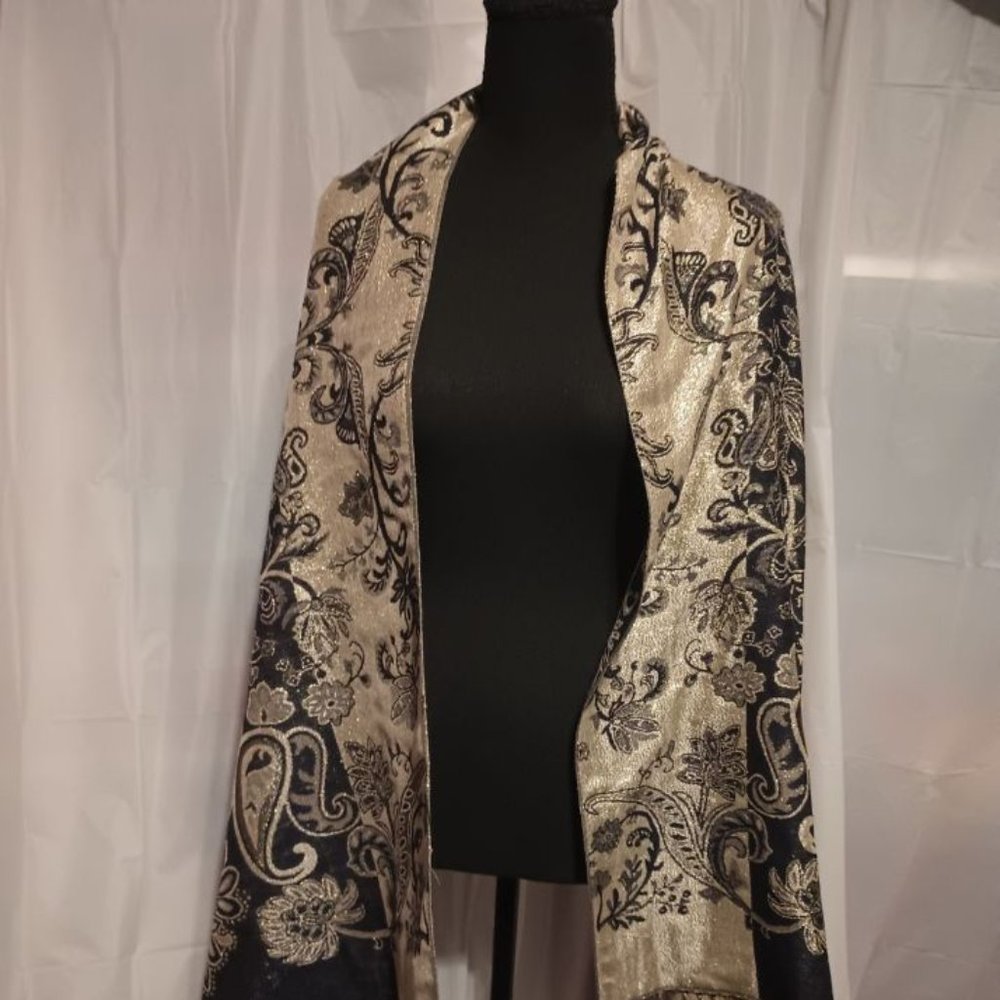 SUMMER CLEARANCE -- BLING NAVY SCARF FOR EVENING AND SPECIAL OCCASIONS